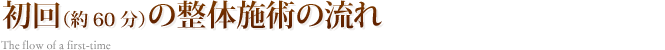 初回（約60分）の整体施術の流れ